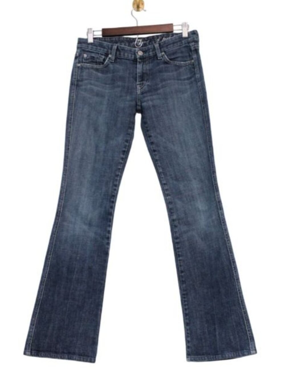 7 For All Mankind Jeans Size 28 A Pocket Flared Bootcut Low Rise Denim Preppy